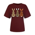 thumbnail image 4 of VBTAPA Happy Easter Shirts for Women Funny Egg Graphic Tees Short Sleeve Cute Rabbit Bunny T-shirt Lightweight Holiday Blouse Tops Lightning Sales Wine XL, 4 of 6
