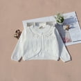 thumbnail image 2 of Baby Girls Cardigan Sweater Bolero Shrugs Toddler Kids Knit Long Sleeve Button Closure Cover Up Cropped Tops 18 Months-10 Years, 2 of 3
