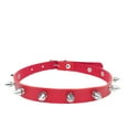 thumbnail image 5 of Collar de cuero con remaches puntiagudos estilo punk europeo y americano, collar Harajuku japonés, cadena de cuero para el cuello estilo gótico rock, joyería, 5 of 5