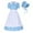 #0266-Blue, variant on Favoffer Girls Pioneer Clothes Short-Sleeve Printed Crewneck Dress   Apron   Hat Set Dressy Casual Outfit for Birthday Parties, Daily, Outings, Photo Shoots Toddler 4-11Y