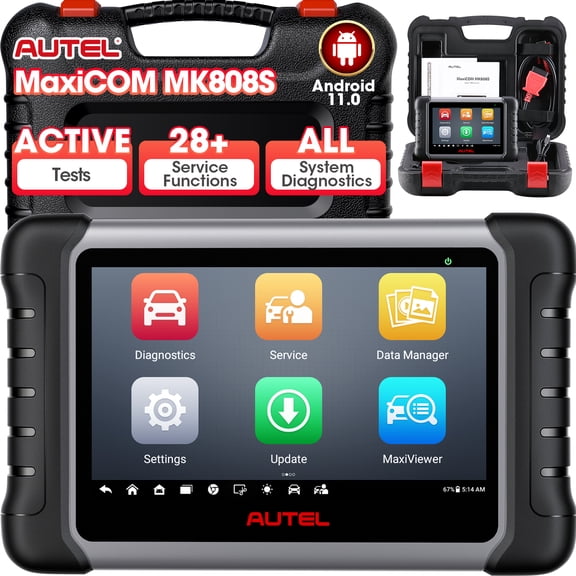 Autel OBD2 Scanner MK808S, Bi-directional Control, OEM All System Diagnostics, 28  Service, 3000 Active Tests, Auto Scan & Autovin, FCA Autoauth & SGW
