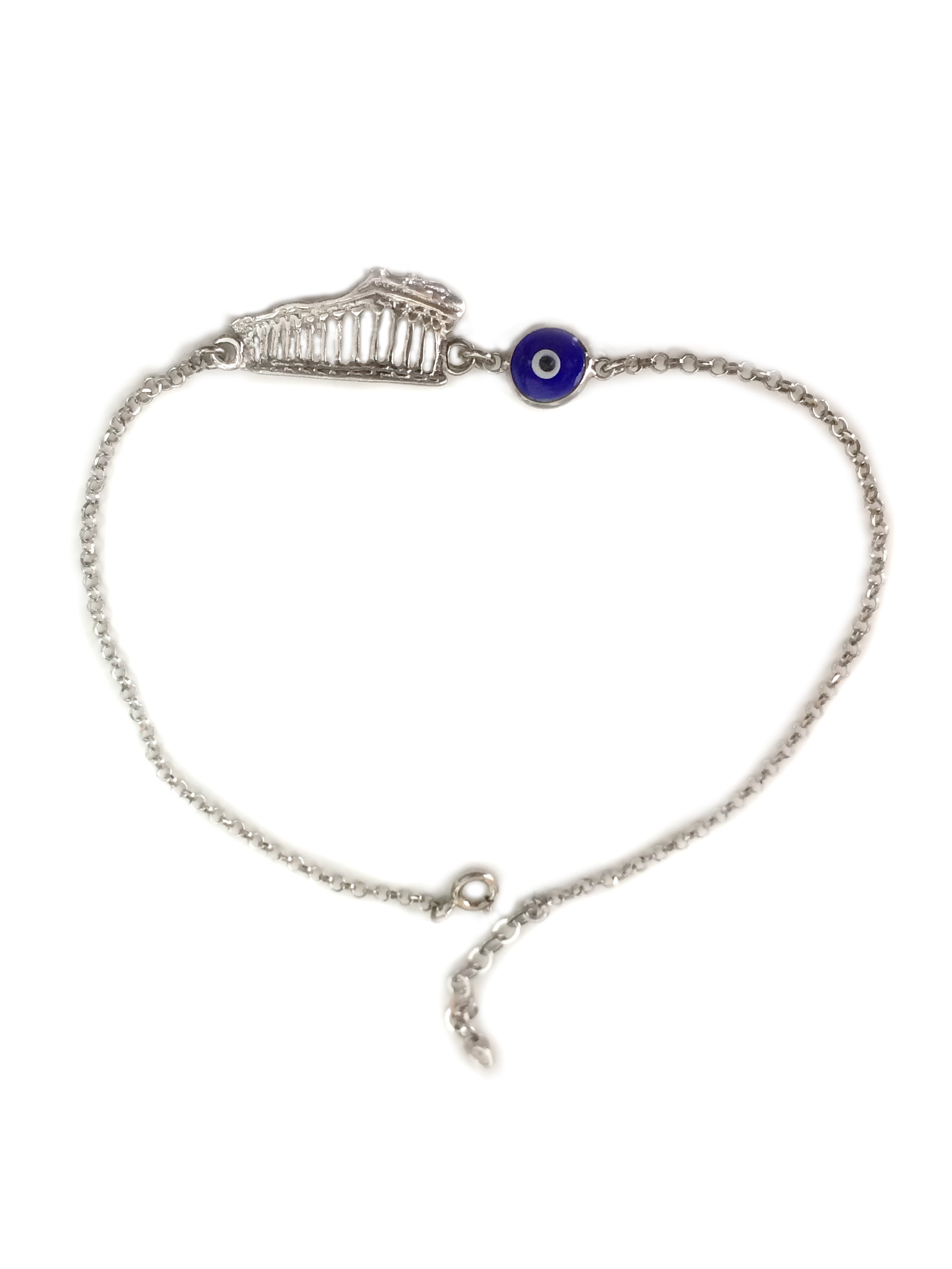 Gold Plated Sterling Silver 7 Inch Evil Eye Bracelet Cultural Eye