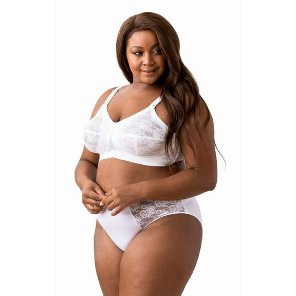 Elila Women's Plus Size Make It Lace Softcup, Full Coverage Wire-Free, Style 1303 White