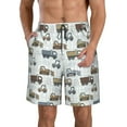 thumbnail image 2 of Uemuo Tractor and Dumper Pattern Men's Swim Trunks Hawaiian Beach Bathing Suit Swimsuits Beach Quick-Dry Shorts with Pockets-Large, 2 of 9