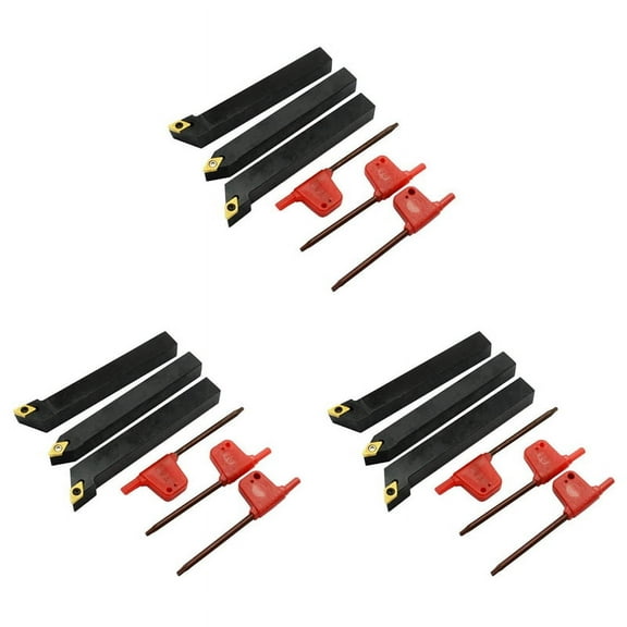 9Pcs 1/2 Inch CNC Lathe Carbide Turning Tools Indexable Holder Set SDNCN1212H07   SDJCL1212H07  9Pcs DCMT070204 Insert