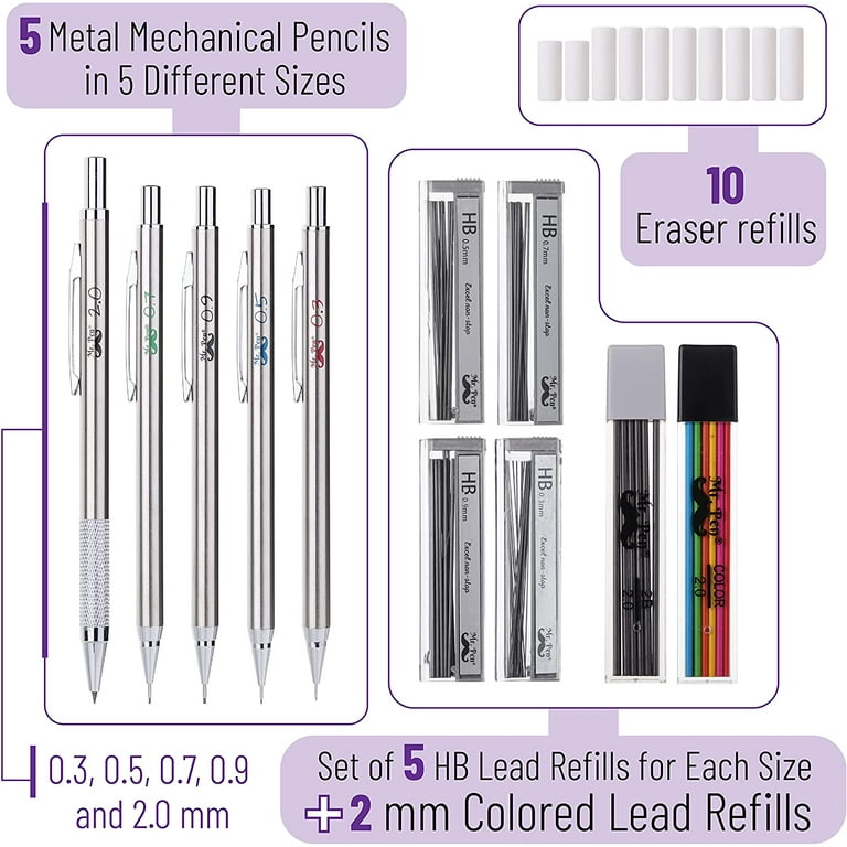 Mr. Pen- Jumbo Pencils, 10 Pencils and 1 Sharpener, Big Pencil