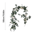 thumbnail image 3 of Artificial Rose Vines Garland 180cm Fake Flower Hanging Vines With Green Leaves, 3 of 6