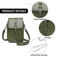thumbnail image 3 of Small Crossbody Leather Phone Bag for Women,Cellphone Shoulder Bags Card Purse, Mobile Phone up to 6.5in, Bag size 20*13*6cm - Green, 3 of 5