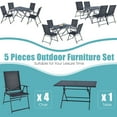 thumbnail image 6 of Costway 5 PCS Patio Dining Furniture Set Armchairs Folding Table No Assembly, 6 of 10