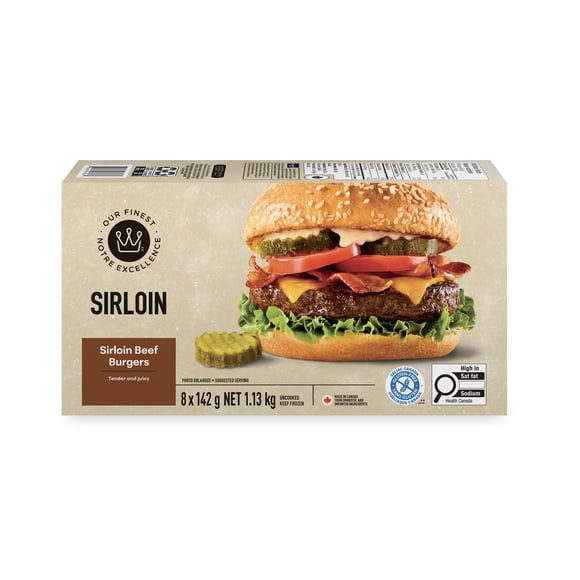Our Finest Frozen Sirloin Beef Burgers, 1.13 kg