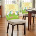 thumbnail image 4 of Happy Easter Chair Covers Set of 6 Easter Rabbits Eggs Floral Grass Yellow Background Chair Back Covers Stretch Removable Washable Slipcovers Protector for Dining Room Kitchen Party Decor, 4 of 9