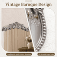 thumbnail image 4 of Jableast 16x24in Vintage Arched Medicine Cabinet with Mirror, Wall Mounted Bathroom Storage, Recessed/Surface Mount, Baroque Retro Design, Silver Beaded Border, Easy Install Vanity Cabinet, 4 of 10