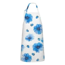 Pioneer Flower Floral Print Pattern Apron-Garden Aprons for Women with Pockets-Cotton Linen Waterproof Kitchen Cooking Gardening Aprons Adjustable for Kitchen,Cooking,BBQ and Salon 33x27 Inch