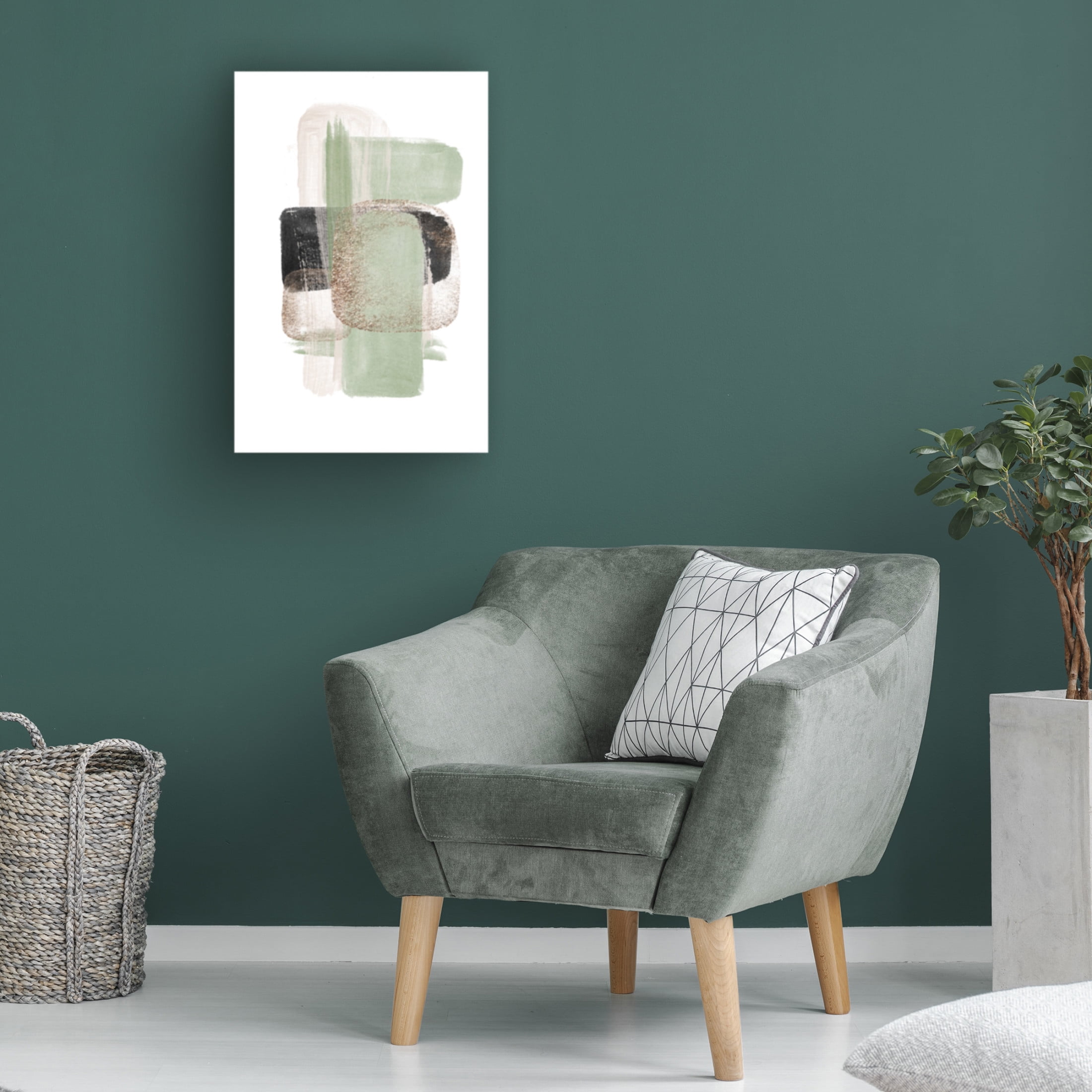 Trademark Fine Art Sally Ann Moss Simple Green 1 Canvas Wall Art