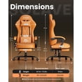thumbnail image 6 of HLDIRECT Ergonomic Fabric Gaming Chair with Footrest and Massage Lumbar Support, Gamer Chair with 330lb Capacity, Video Game Chair for Adults, Brown, 6 of 8