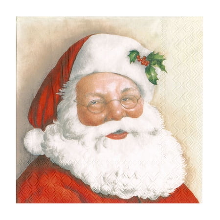 Set of 4 Small Jolly Santa Napkin 20 Pack