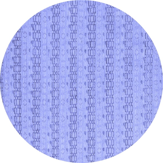 Ahgly Company Indoor Round Abstract Blue Modern Area Rugs, 5' Round