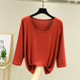 thumbnail image 2 of Yuyuzo Hauts de Pyjama pour Femmes Manches Courtes Chemises Surdimensionnées Col Rond T-Shirts Vêtements de Nuit Doux et Confortables, 2 of 4