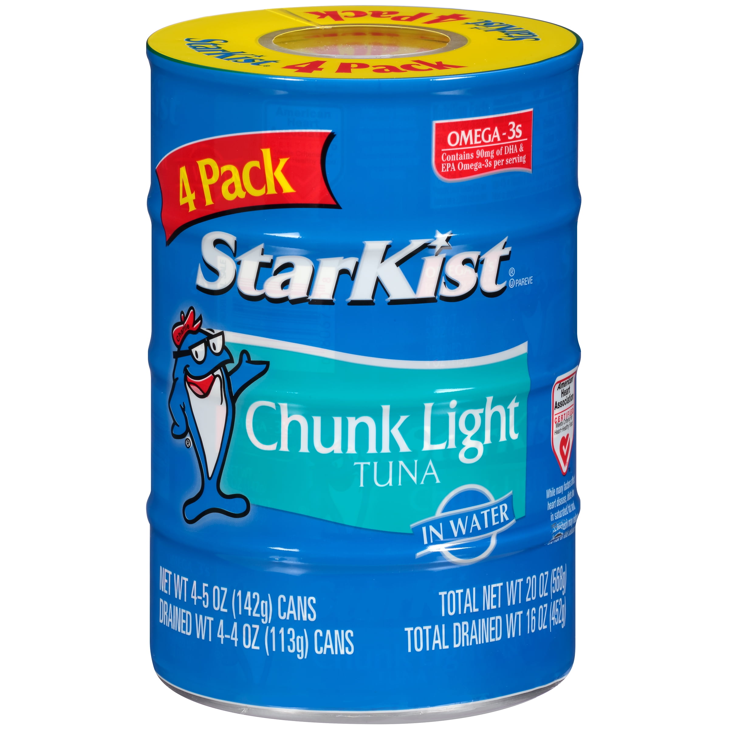 (4 Cans) StarKist Chunk Light Tuna in Water, 5 oz