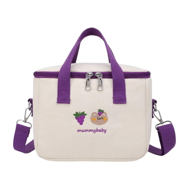Bolsa de almacenamiento de almuerzo portátil aislada Mantener caliente Bolsa de aislamiento térmico impermeable Bolsa de almacenamiento Bento Violeta Gloria Titular de almuerzo