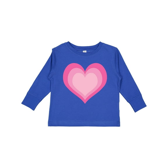 Inktastic Pink Valentine Heart Girls Long Sleeve Toddler T-Shirt