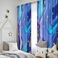 thumbnail image 5 of 42x63in Curtains 2 Panels for Kids Bedroom, Window Drapes for Kids Boys Girls Bedroom Curtains Designed To Spark Joy and Creativity, Liquid & Marble Print, 5 of 5