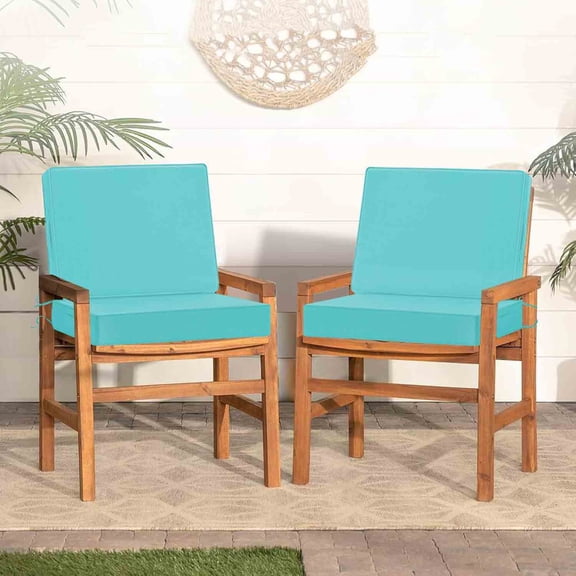 Outdoor Cushions for Patio Furniture, Waterproof Chair Cushions with Non-Slip Ties and Handle, Washable Deep Seat Cushions with Removable Cover, Teal