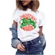 thumbnail image 5 of Camiseta con estampado de letras navideñas divertidas para mujer Pompotops  hfajkhk123617, 5 of 9