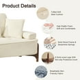thumbnail image 5 of Mid Century Modern Upholstered Sofa, 103" Sectional Comfy Sofa Couch with Pillows, Deep Seated Sofa with Wood Leg for Living Room, Office, Apartment , 600lb Weight Capacity, Beige, 5 of 9