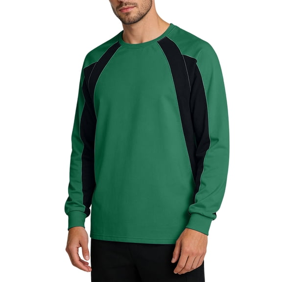 DayScoop Fashion T-Shirt for Men Fall T Shirt Casual Long Sleeve Round Neck Basketball Training Sport Color Block Running Fitness Tops