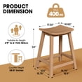 thumbnail image 2 of MUCHENGHY Set of 2 Outdoor Bar Stools 24", HDPE Weatherproof Patio Saddle Seats, Teak, 2 of 6