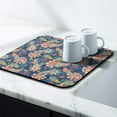 thumbnail image 3 of Washable Rubber Boho Floral Retro Dish Drying Mats for Kitchen Counter Home Large Coffee Bar Pad Accessories and Decor for Utensils Stemware 16''x18'', 3 of 7