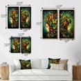 thumbnail image 4 of Designart "Girl in Butterfly Bliss Intimate Portrait I" Fashion Woman Wall Art Set Of 2 - Glam Green Gallery Wall Set For Home Decor, 4 of 6