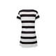 thumbnail image 5 of Txlixc Vestido de bloque de color para mujer, una pieza de manga corta con cuello en V a rayas para adultos con cordón, bolsillo Txlixc  Estilo de ocio, 5 of 9