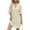 Tan, variant on Women's Eyelet Flounce Sleeve Mini Dress 95% polyester and 5% spandex fabric for a light comfortable everyday wear