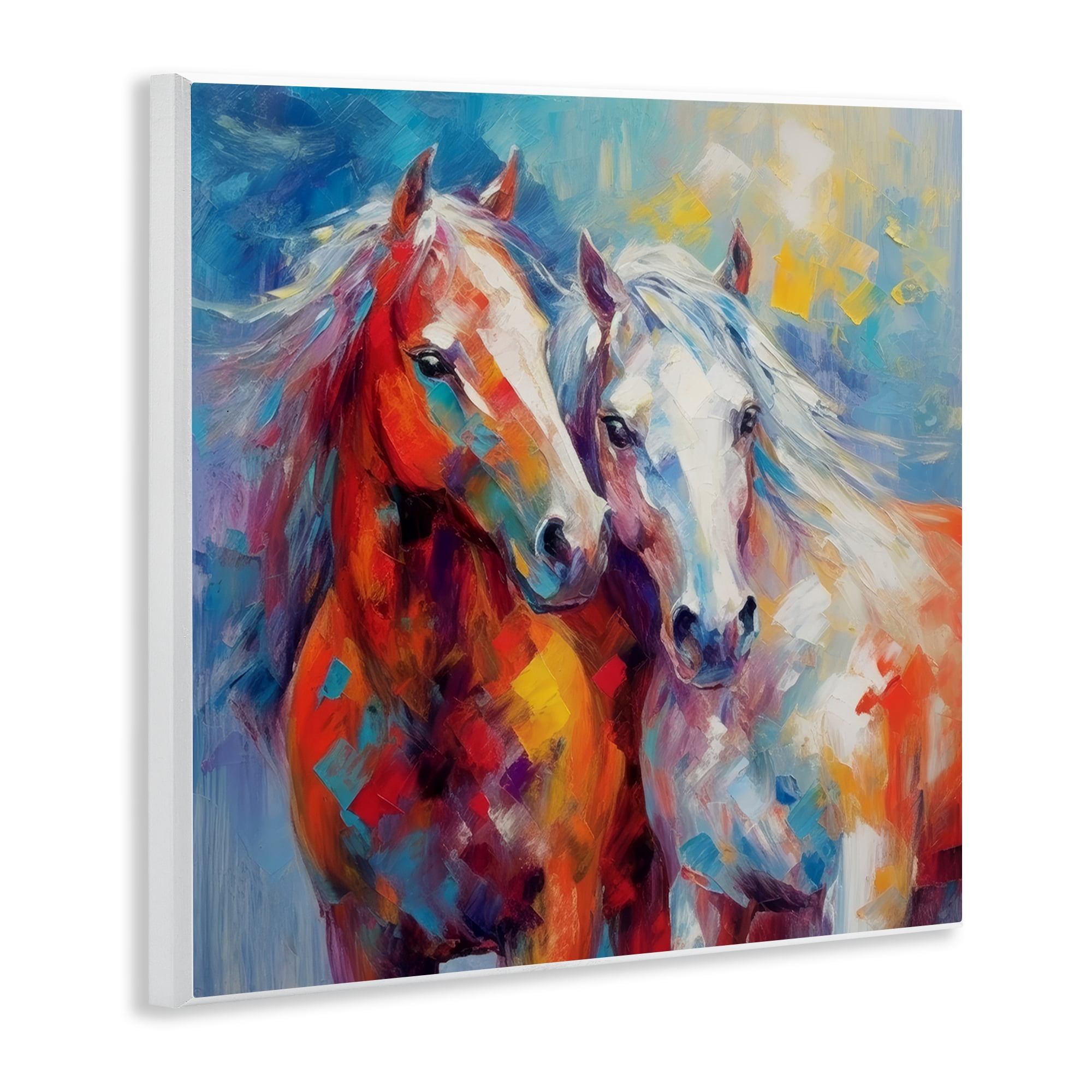 Stupell Industries Abstract Brushed Horses Animals & Insects Painting Unframed Art Print Wall Art, 12 x 12