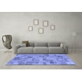 thumbnail image 3 of Ahgly Company Machine Washable Indoor Square Abstract Blue Modern Area Rugs, 3' Square, 3 of 4