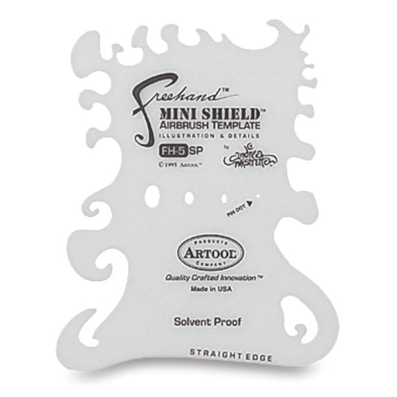 Artool Freehand Essential Seven Airbrush Template - FH-5, Mini Shield