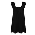thumbnail image 6 of DHFJKG Summer Dresses For Women Casual Sleeveless Square Neck Ruffle Spaghetti Strap Flowy Mini Dress Beach Sundress Soft Dresses, 6 of 6