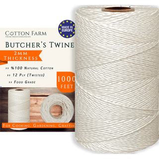 XKDOUS 476ft Butchers Twine, 100% Cotton Food Safe Cooking Twine Kitchen  Twine String, 2mm Natural White Butcher Twine for Meat and Roasting,  Trussing
