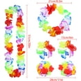 thumbnail image 2 of 8 Pieces 23.6 Inch Hawaiian Hula Skirt Costume Set Necklace Garland Bracelet Bikini Top for Women Tropical Luau Party Decoration, 2 of 7