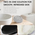 thumbnail image 2 of Food-Grade Soft Silicone Body Scrubber Shower Brush Handheld Cleansing Skin Brush, with Exfoliating Net Sponge Case (Black Brush), 2 of 7