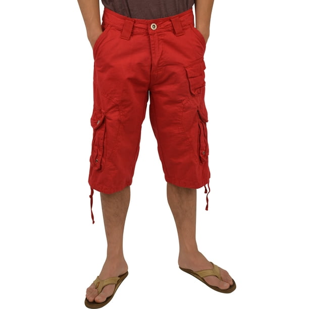Stone Touch Jeans Mens Military Cargo Shorts, Red Color, 3112sRd