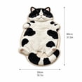 Chubby Tabby Cat Shaped Rug, Cute Black White Cow Kitty Plush Floor Mat ...