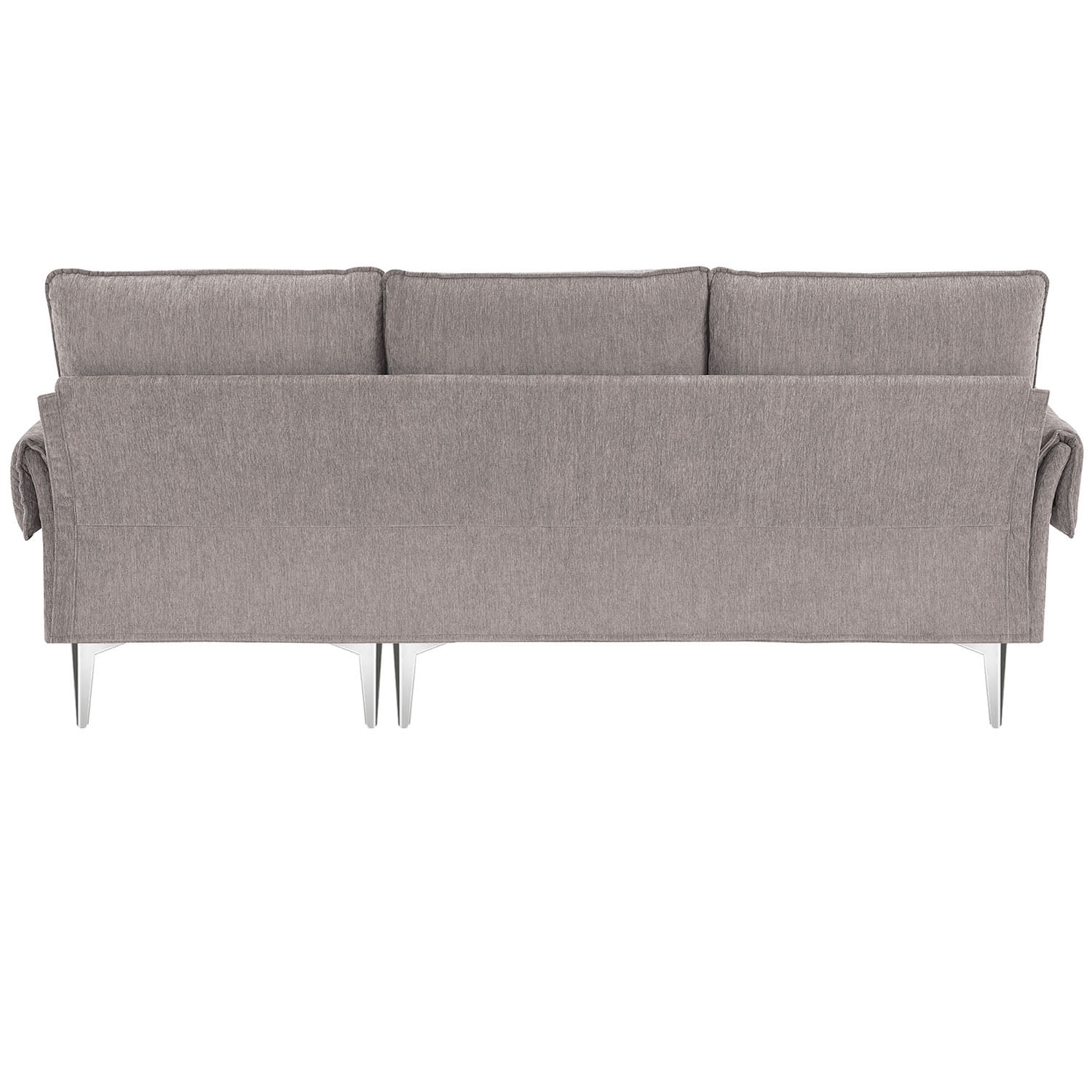 Kadyn 84 " Convertible Sectional Sofa, Modern Chenille L-Shaped Sofa Couch with Reversible Chaise Lounge and Pillows , Fabric Sofa for Living Room, Grey