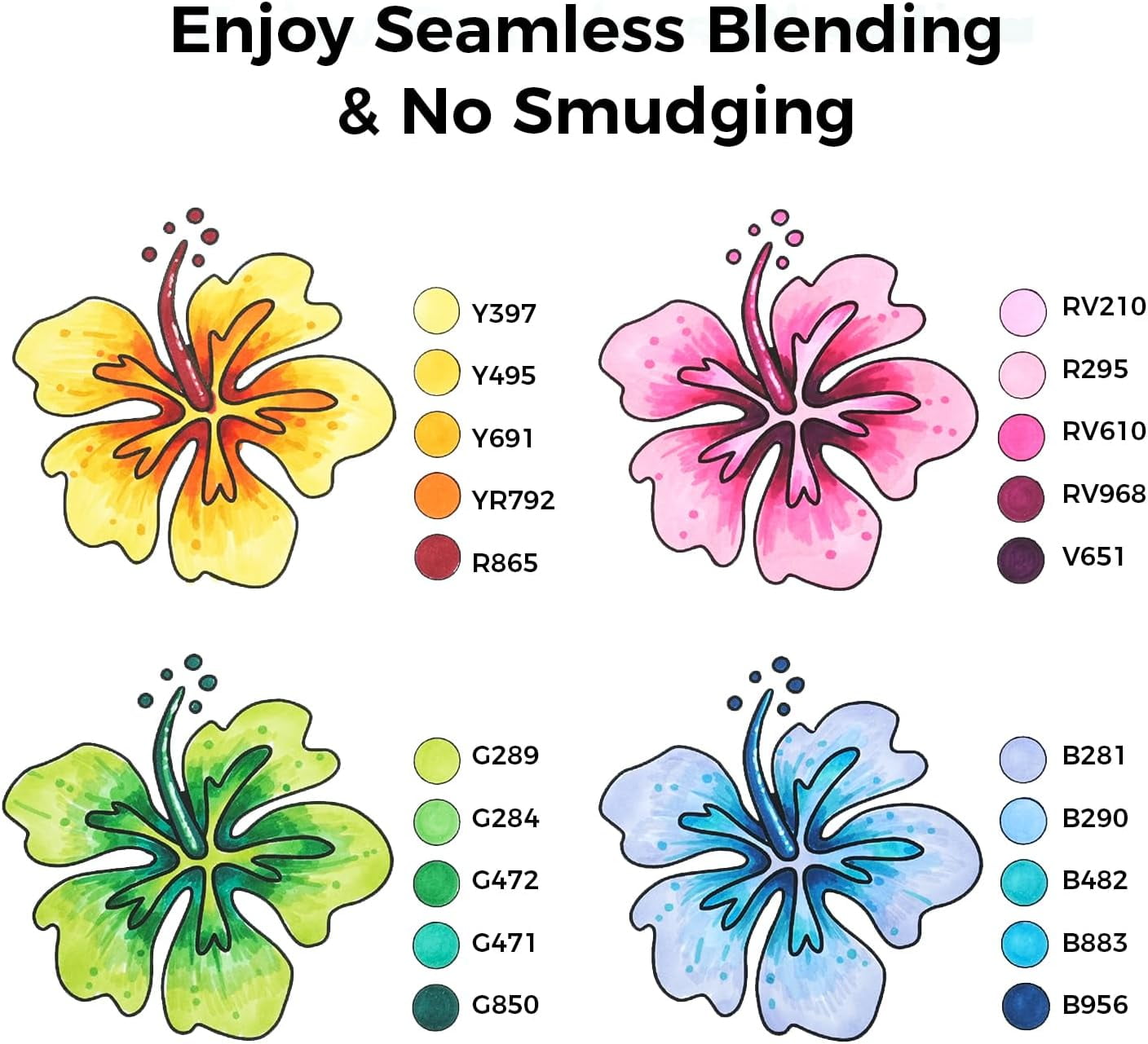Ohuhu Oahu Series 24 Color Markers Set Fine-and-Chisel Dual Tips Alcohol Art Markers