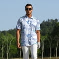 thumbnail image 4 of APTRO Mens Golf Shirt Short Sleeve Floral Polo Shirt Dry Fit Printed Performance Moisture Wicking Collared Polo Shirt Palm Tree White MPO35 S, 4 of 7