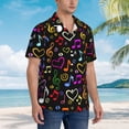 thumbnail image 5 of Musical Notes Hawaiian Shirts For Men, Summer Short-Sleeve Relaxed-Fit Button-Down Shirts X-Large, 5 of 9
