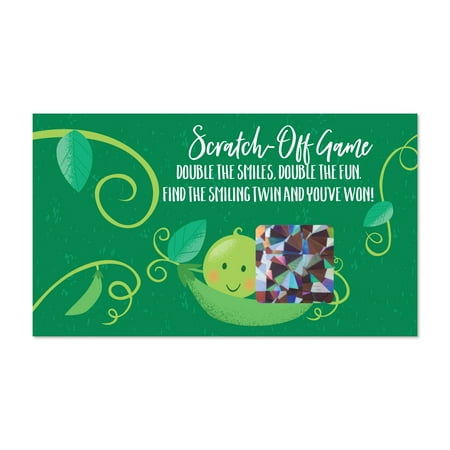 - Double the Fun - Twins Two Peas in a Pod - Baby Shower or First Birthday Party Game Scratch Off Cards - 22 Count