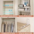 thumbnail image 5 of Homieasy 25'' Closet System, Freestanding Closet Organizer Wardrobe with Hanging Rods and Shelves, Adjustable Clothes Garment Rack, Sturdy Walk in Closet Tower, White Oak, 5 of 8